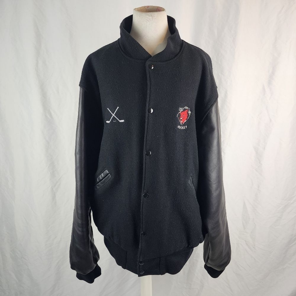 Game Sportswear Wool Leather Hockey Varsity Jacket